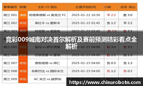 竞彩009城南对决首尔解析及赛前预测精彩看点全解析